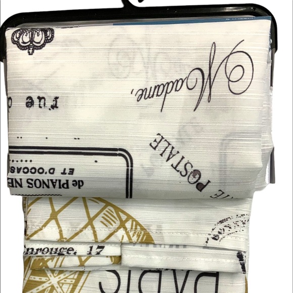 Paris Eiffel Tower Shower Curtain Fabric White Gold Multi Color 72 in X 72 in - Picture 4 of 13